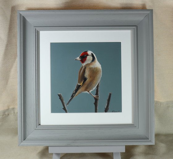 Goldfinch Painting, Bird Artwork, Animal Art Framed
