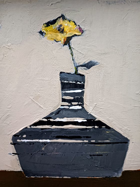 lonely yellow poppy canvas