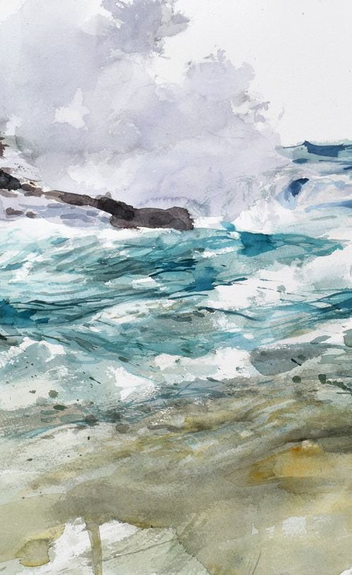 Breaking the waves 2 by Goran Žigolić Watercolors