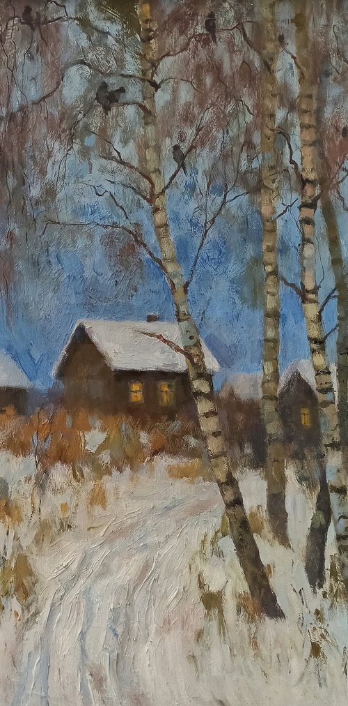 At the dusk in winter by Olga Goryunova