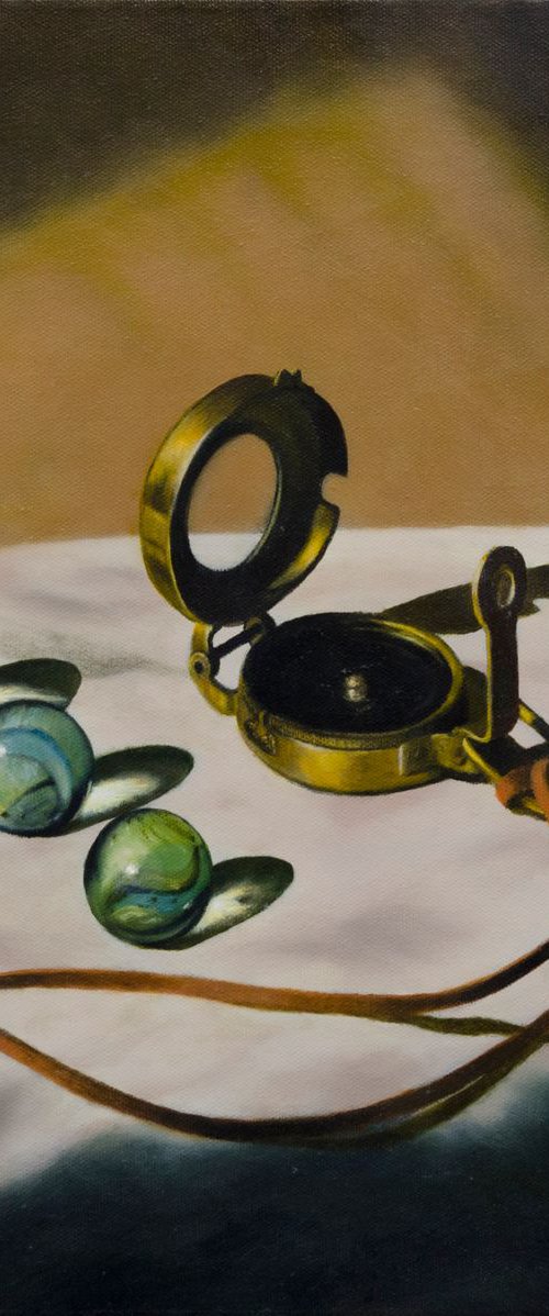 Some Old Marbles and a Brass Compass by Andrew McNeile Jones