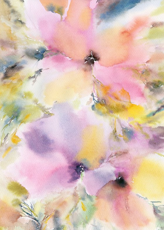 Colorful abstract flowers