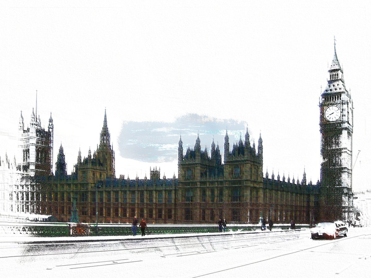 Trocitos de cielo, Big Ben 2/XL large original artwork by Javier Diaz