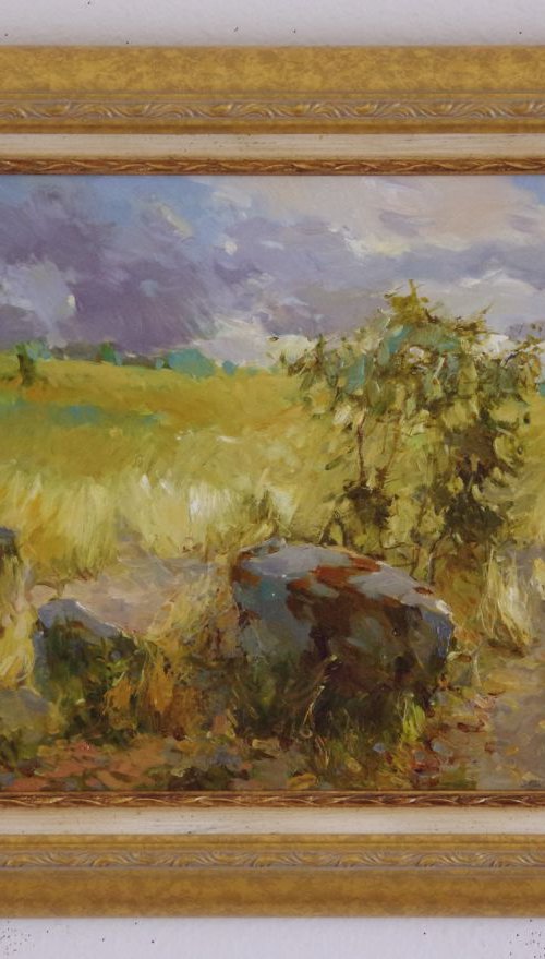 Landscape Original oil painting Handmade artwork Framed Ready to Hang One of a kind by Vahe Yeremyan