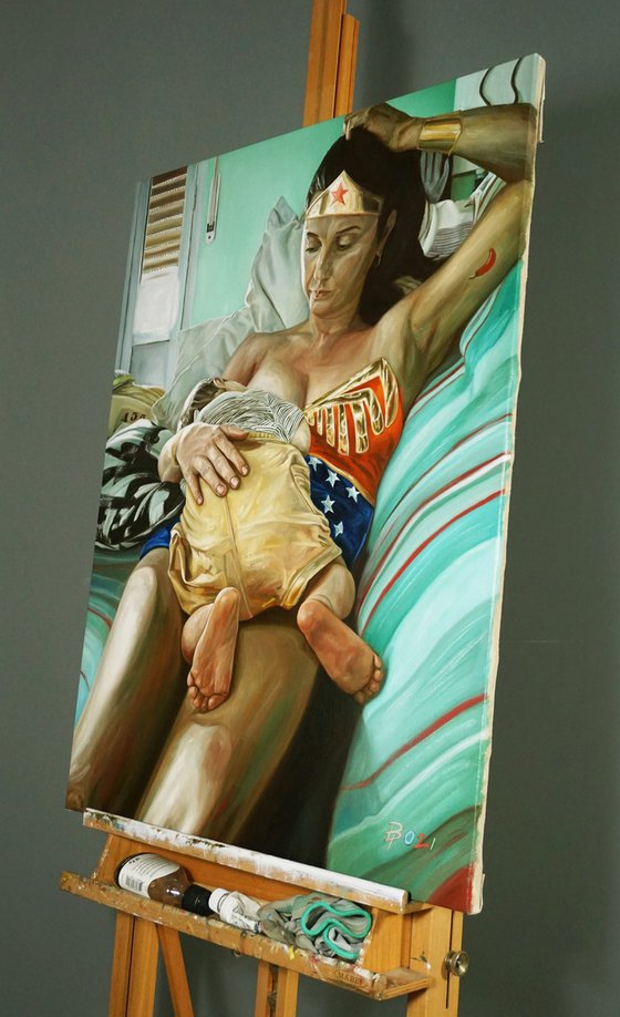Wonder Woman nursing