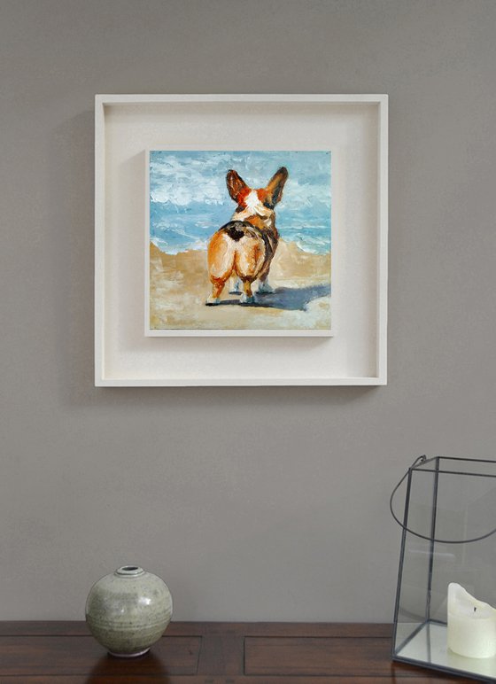 Corgi Painting Original Art Dog Artwork Corgi Butt Wall Art