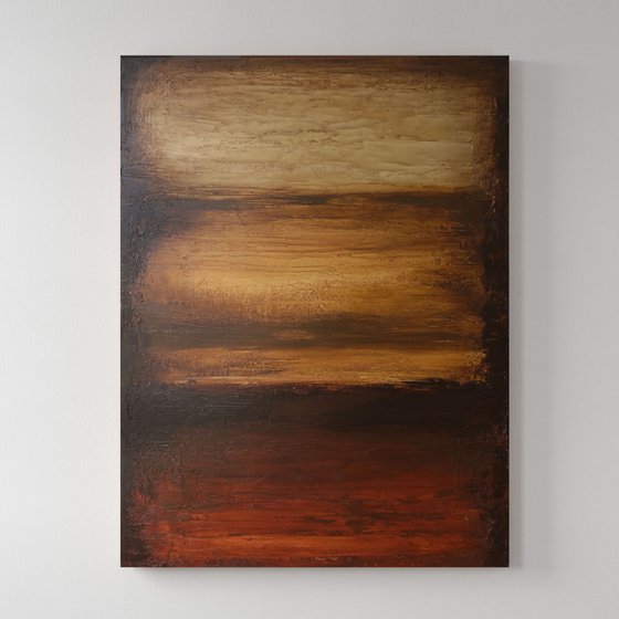 "Rust 2" Black brown minimalist abstract art