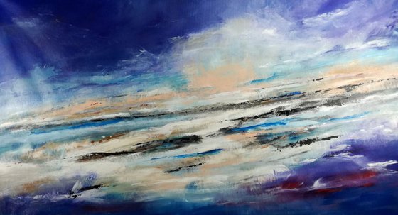 large landscape  painting 150x80 cm-large wall art   title : abstract-c397