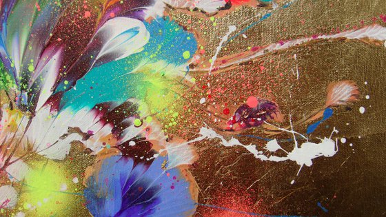 ”Sunshine” 50 x 60 cm Abstract Floral Painting on canvas