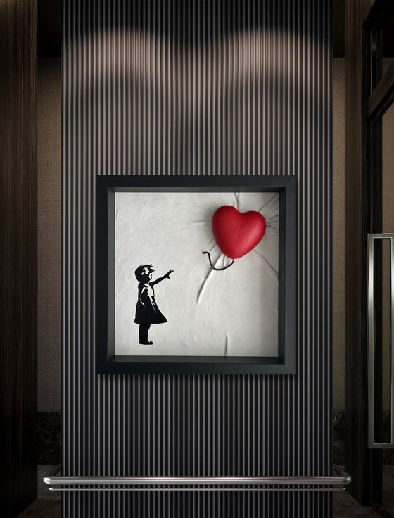 Girl With a Red Heart Balloon