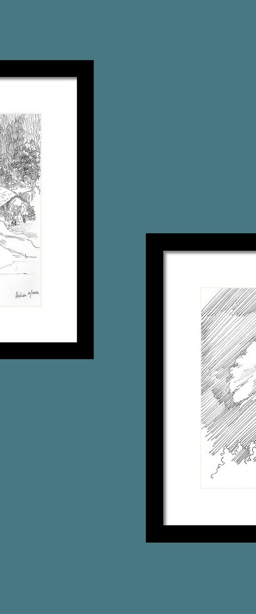 Set of architectural buildings by Asha Shenoy