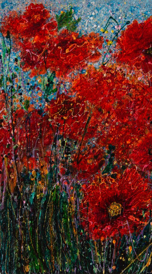 Wild Poppy Field by Lena Owens at OLena Art