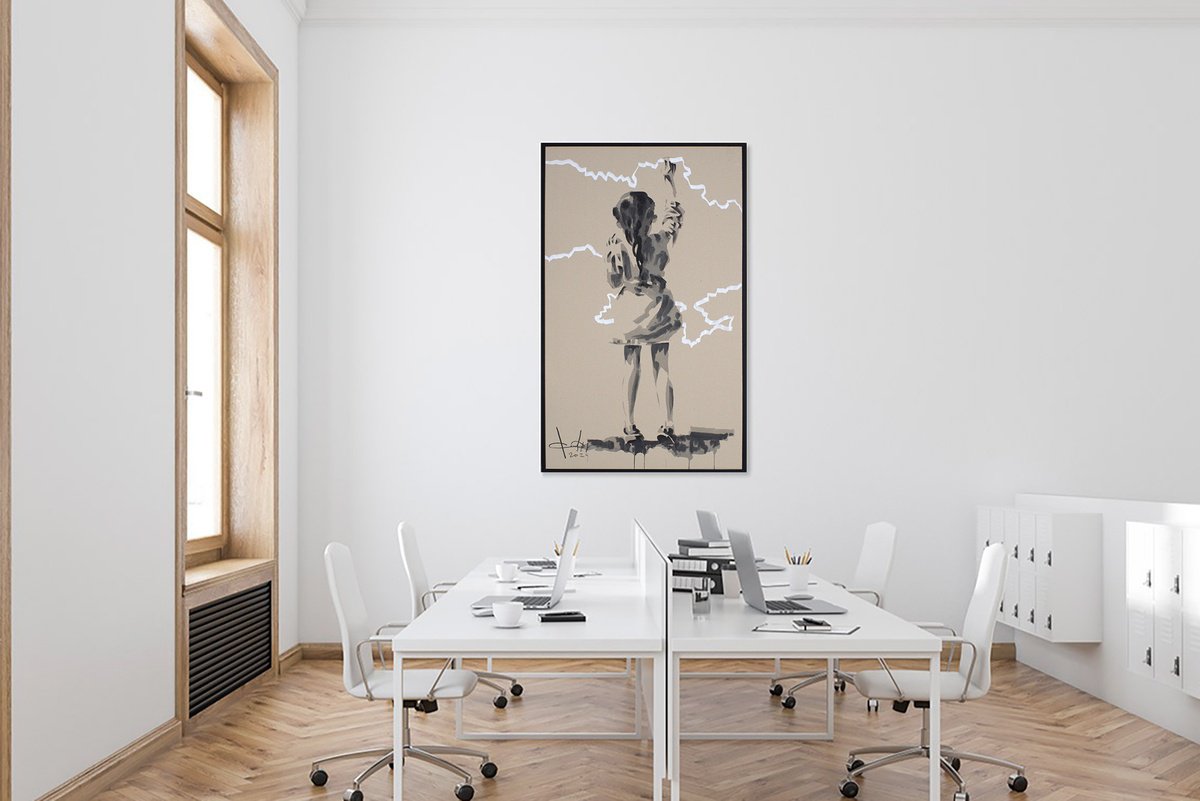 Expressive Portrait Ink Drawing By Dmytro Filatov, 30 X 50, Ukraine, Original Artwork