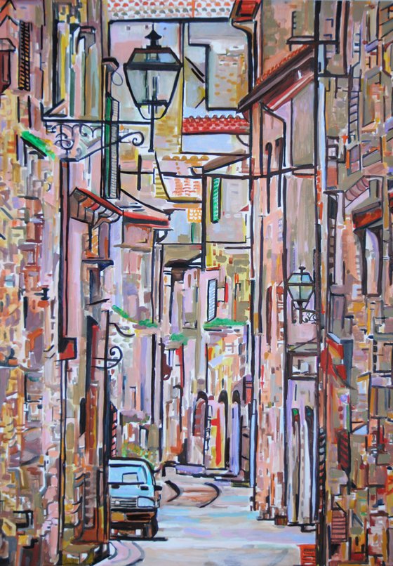 Mediterranean street / 70 x 50 cm