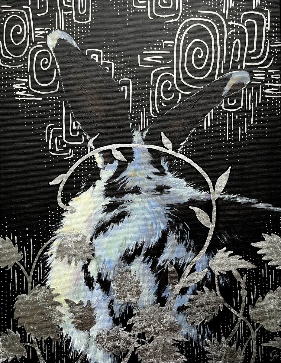 Illustrative Animal Painting By Alona Vakhmistrova, 14 X 18, Lucky, Original Artwork