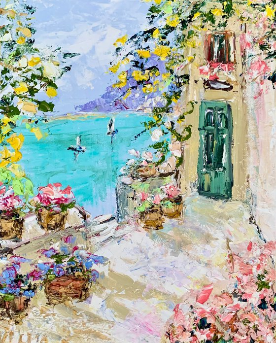 Terrace with flowers