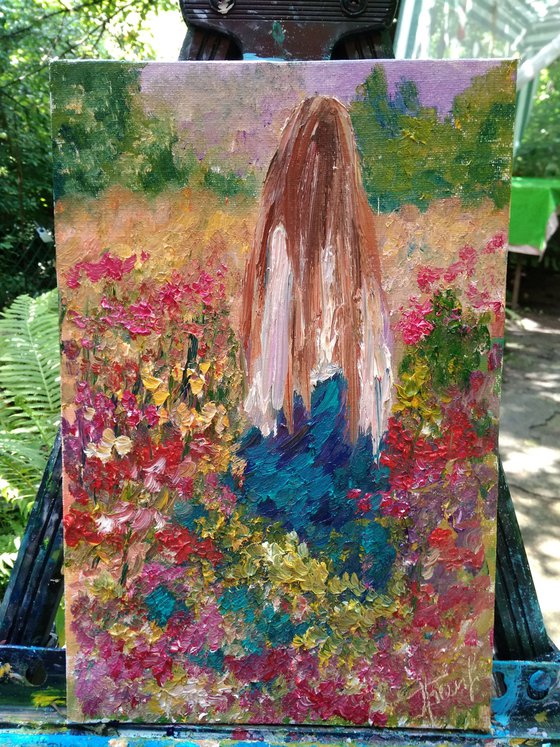 Girl in a flower field