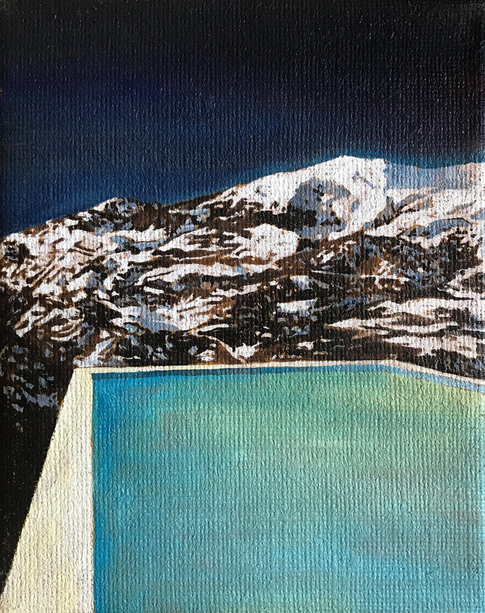 Surrealistic Landscape Oil Painting By Sofia Fresia, 8 X 10", Equilibrio Dinamico 13/14, Original Artwork