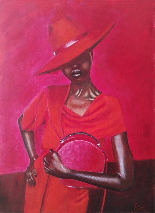 Exotic beauty. Woman in red by Liubov Samoilova