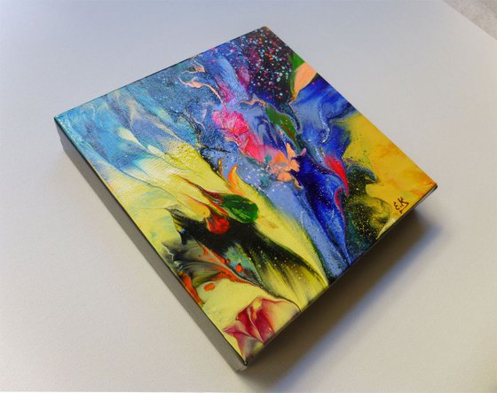 Flowers in Abstract Small painting