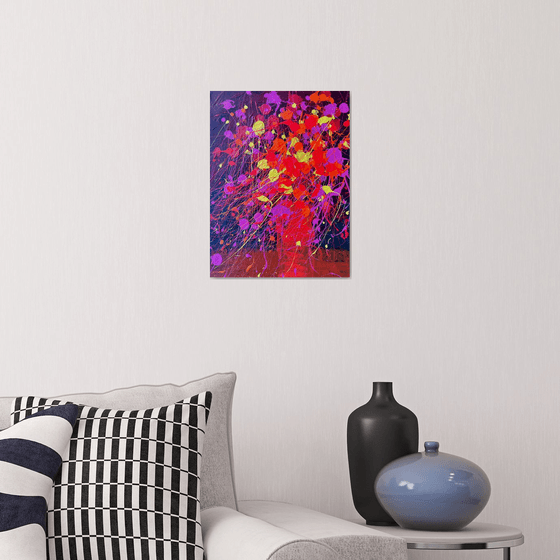 Red Flowers Abstract painting