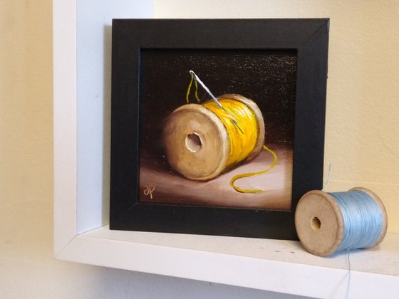 Little yellow cotton reel #2 still life