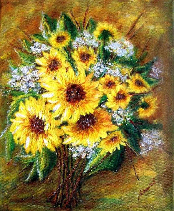 Still life with sunflowers..