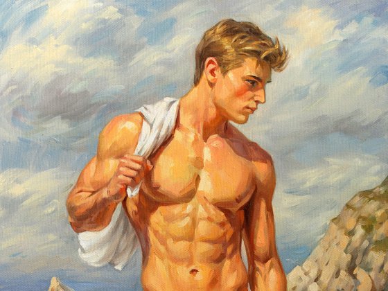 NUDE MAN ON THE BEACH