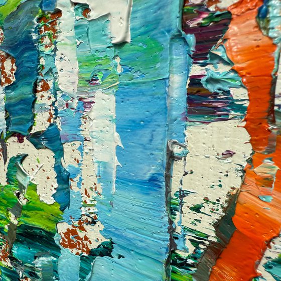 Whisper of the birch grove. Triptych