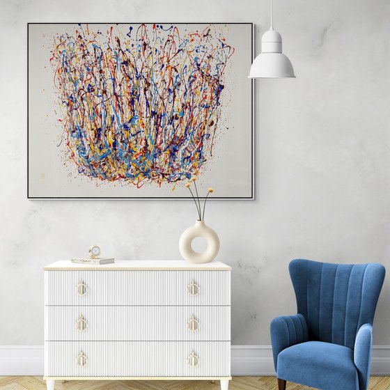 Sprucigi N-39 (H)125x(W)158 cm. Colorful Splash Abstract Painting