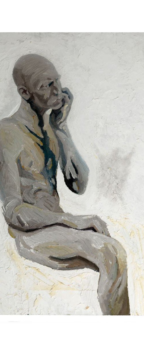 Self Portrait with Missing leg by Adam Grose MA RWAAN