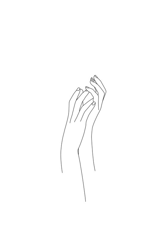 Hands line drawing illustration - Hannah - Art print