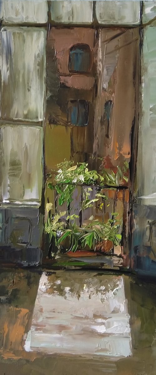 The sun in the room(30x50cm, oil painting, ready to hang) by Kamsar Ohanyan