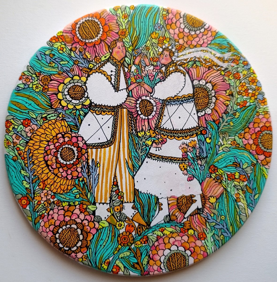 Naive Acrylic Painting , Always Spring By Tetiana Osadchuk, 12 X 12, Artwork For Sale On Artfinder