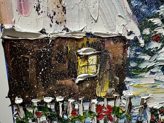 House in the winter forest