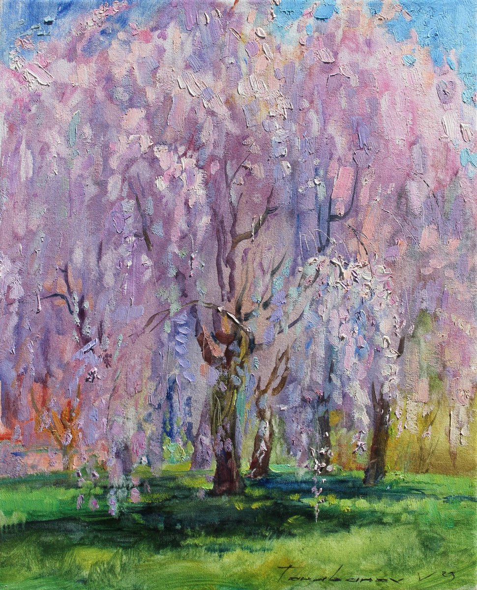 Impressionistic Landscape Oil Painting By Volodymyr Tarabanov, 16 X 20", Awakening. Spring, Original Artwork