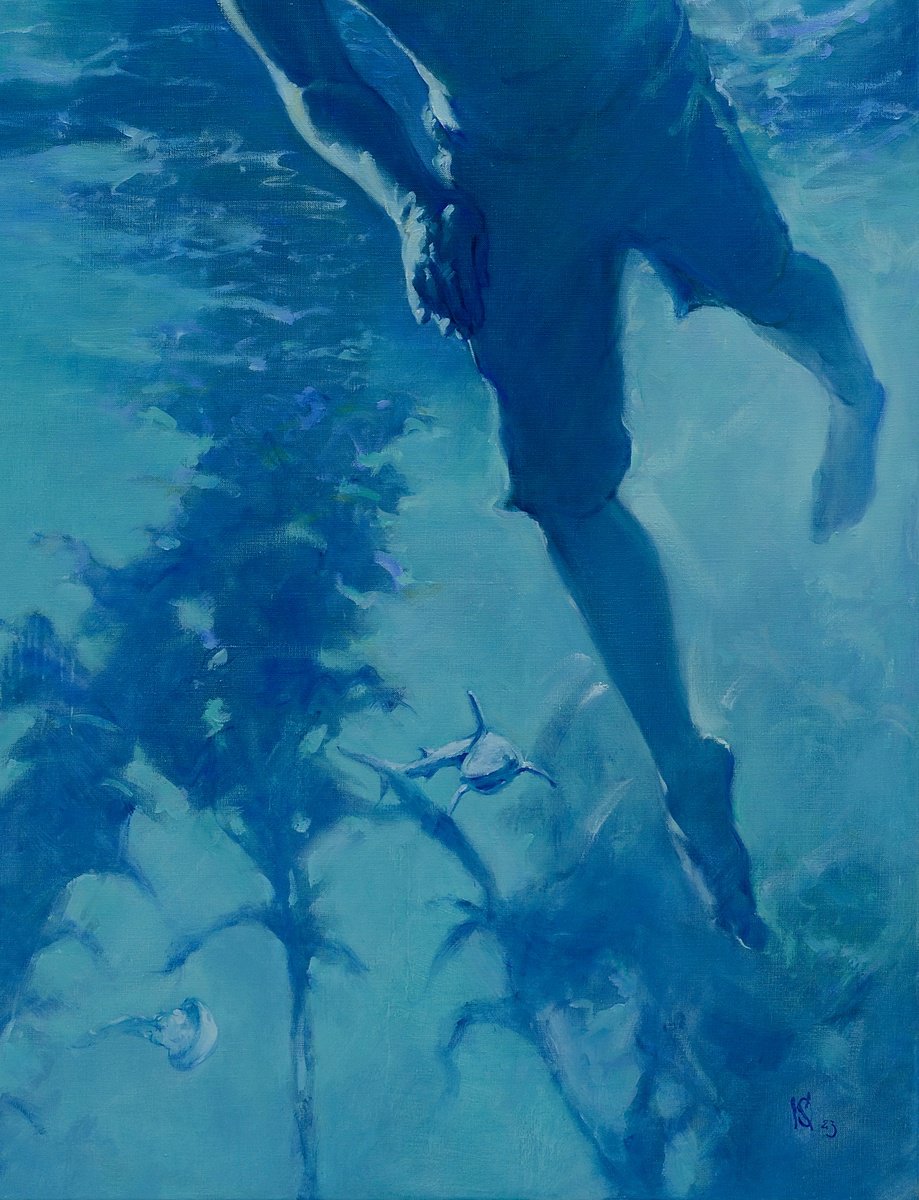 Urban And Pop Portrait Giclee Print By Oleg Kateryniuk, 20 X 28", Shark, Original Artwork