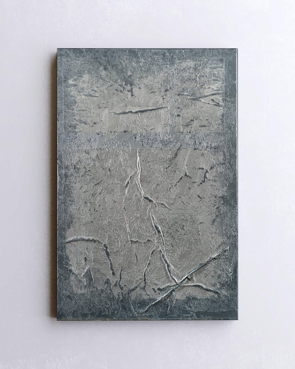 Organic Abstract Acrylic Painting By Nemanja Nikolic, 20 X 30", Argentum Laminam, Original Artwork