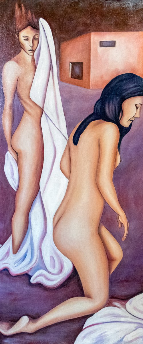 Oil painting Baigneuses by Lionel Le Jeune