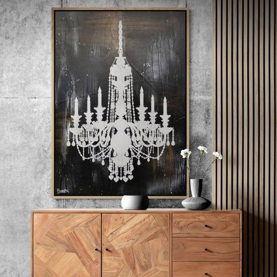 Raw Chandelier Class 140cm x 100cm Textured Urban Pop Art