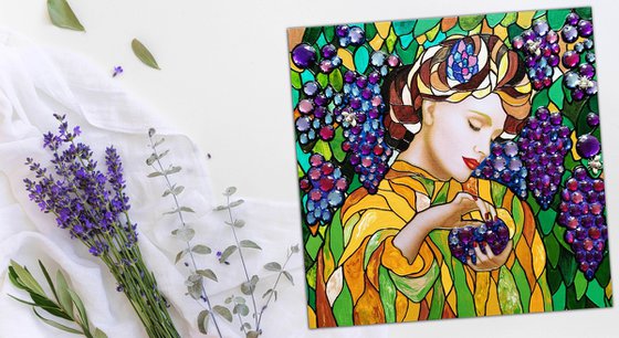 Woman and grape