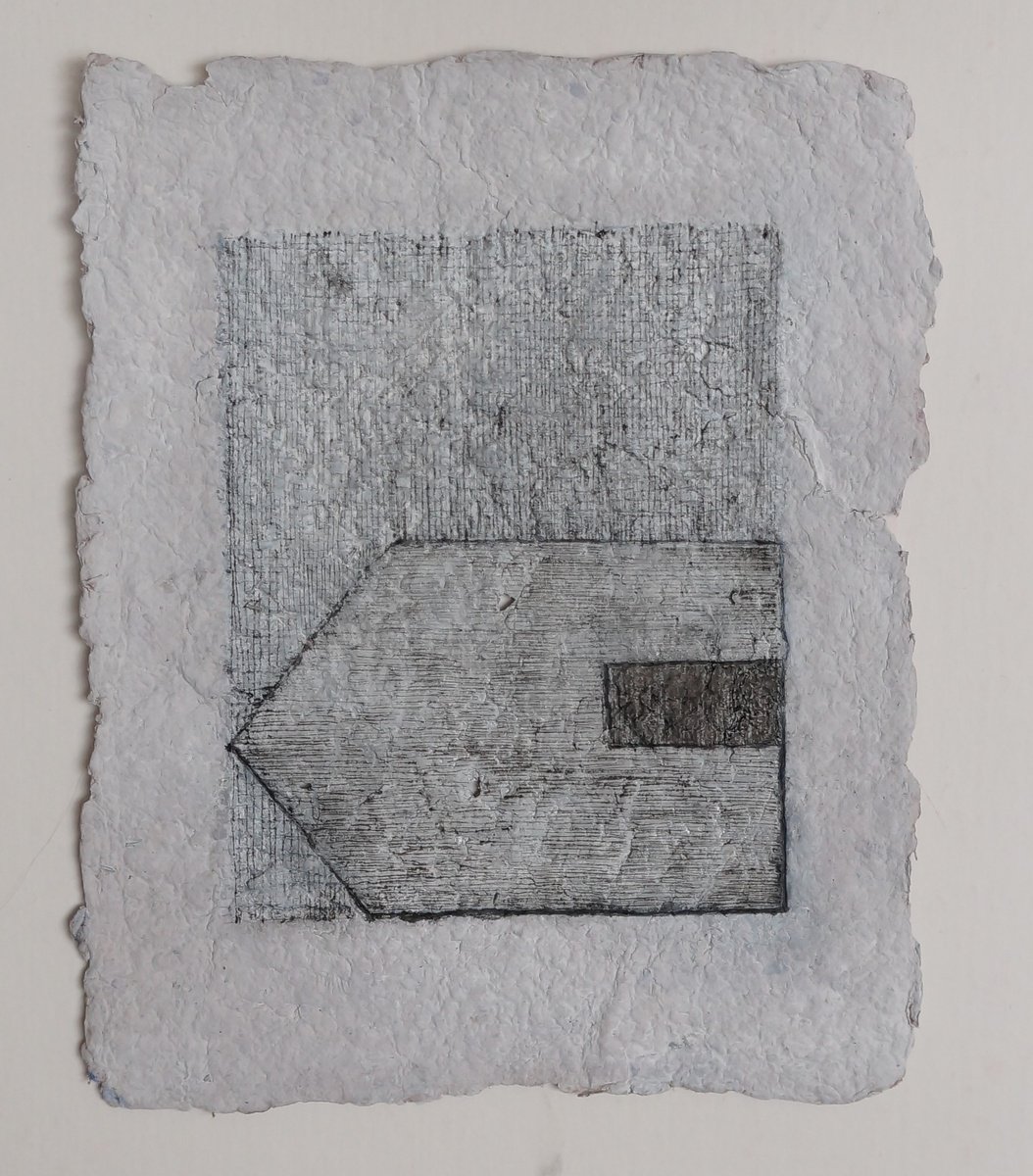 Geometric Abstract Acrylic Painting By Anna Jannack, 8 X 10, House Iii, Original Artwork