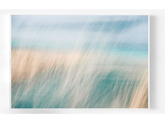 Lost in the Dunes I - Teal beach abstract on Canvas