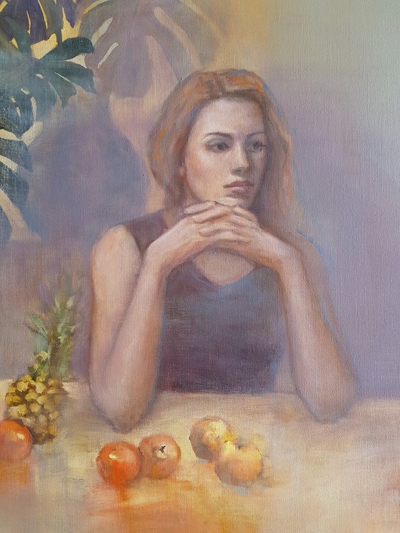 Thoughtful Portrait with Apples