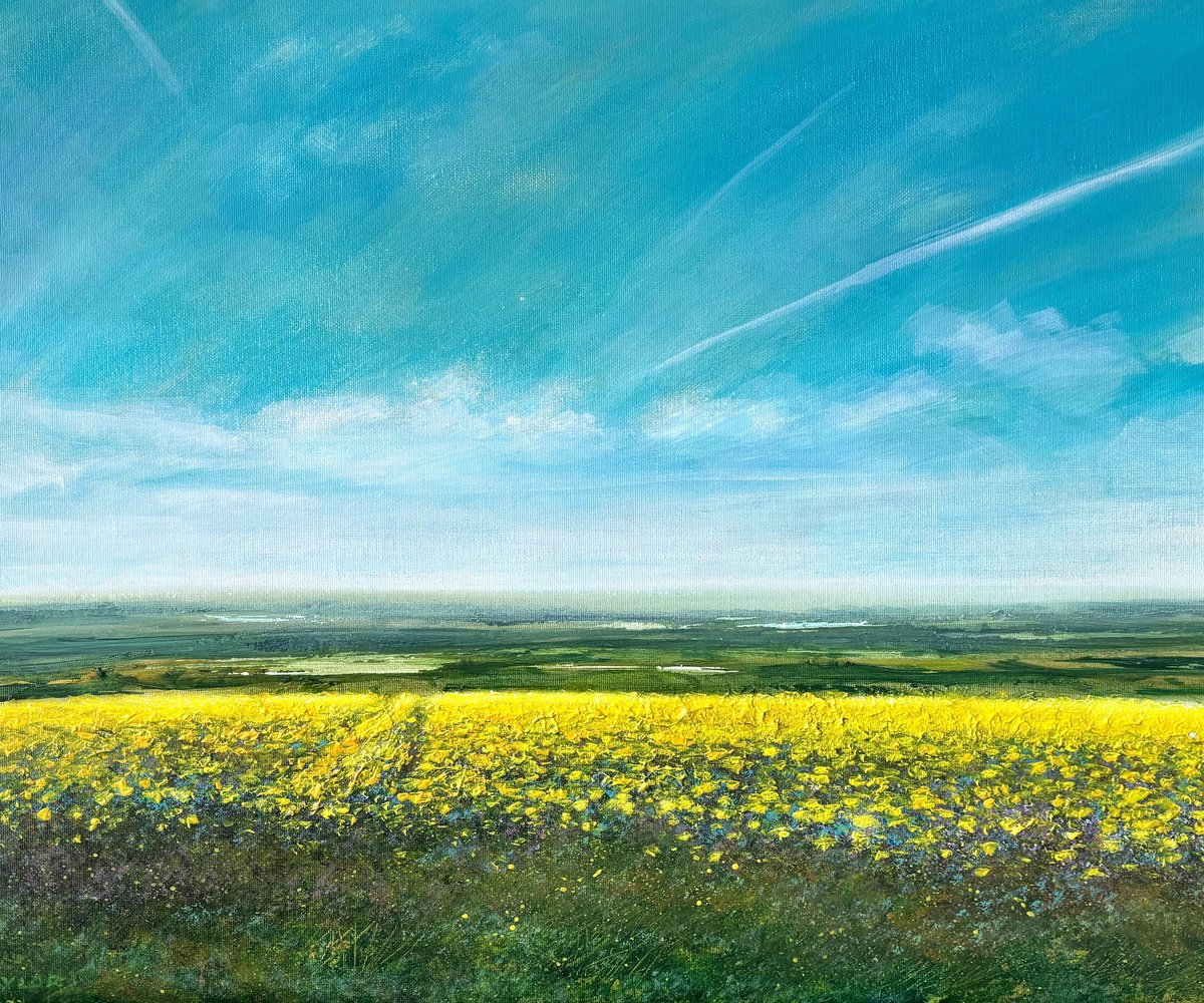 Impressionistic Landscape Acrylic Painting By Jennifer Taylor, 24 X 20, A Dream Of Summer, Original Artwork