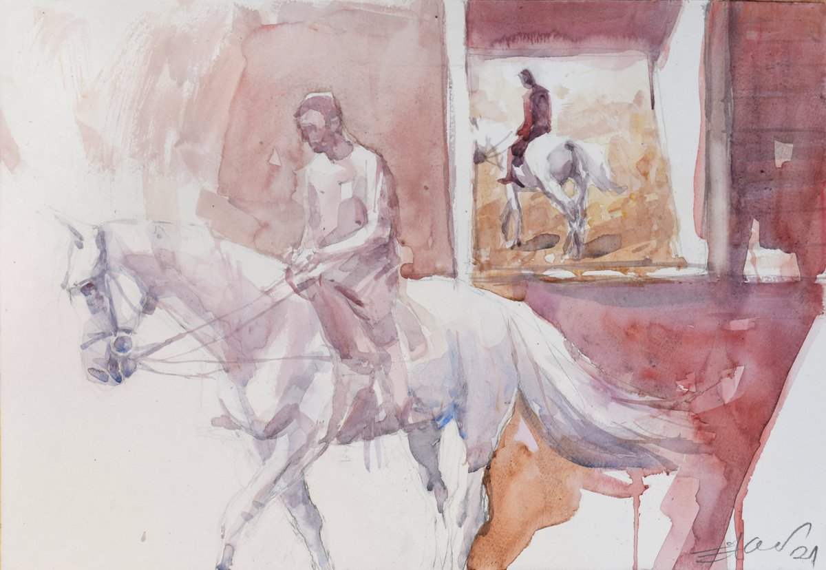 Expressive Animal Watercolour By Goran Zigolic Watercolors, 20 X 14, Mirror.., Original Artwork