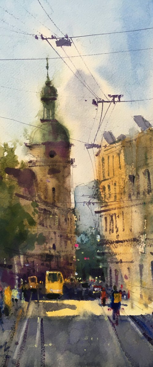 Sunny Day in old city Lviv by Andrii Kovalyk