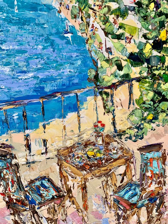 Blooming terrace in Amalfi