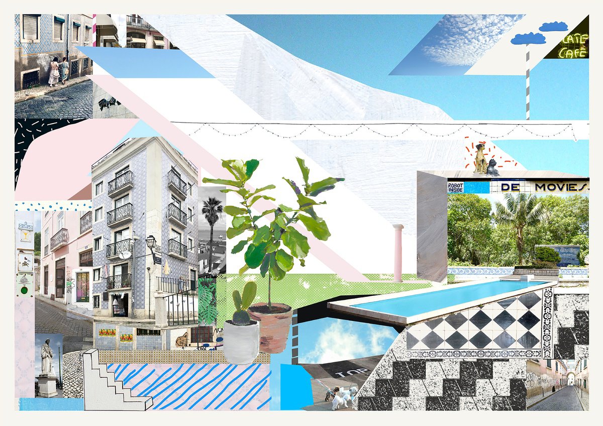 Abstract Cityscapes Screenprint By Bonnie And Clyde, 16 X 11, Under A Hot Dusty Sky (Mini), Original Artwork