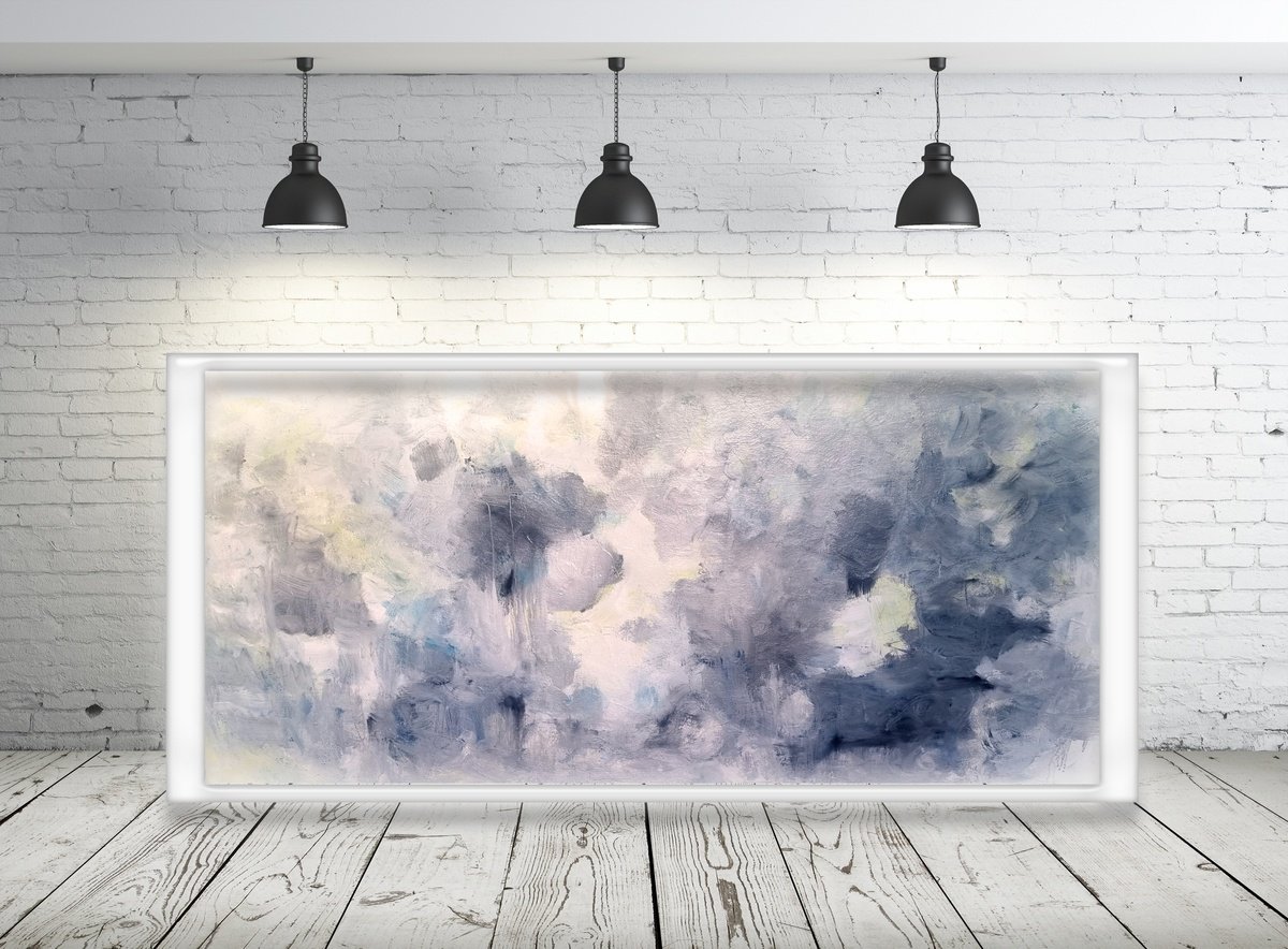 Abstract Acrylic Painting By Davina Nicholas, 40 X 76, Rock Of Ages, Original Artwork